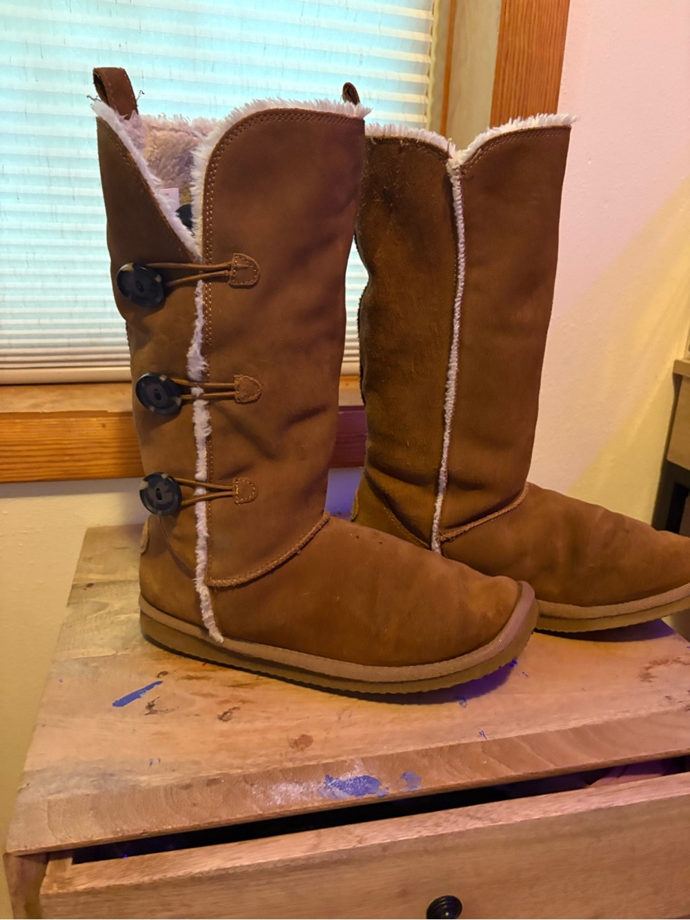 Women's Cozy Faux-Shearling Tall Winter Boots - Brown